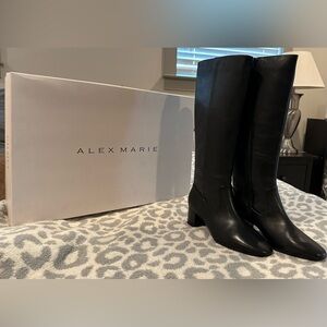 *IOB* Alex Marie Prizelle Black Leather Riding Boots Sz 10